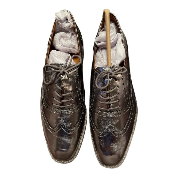 Johnston & Murphy NWT Size 9 1/2 Gracelyn Lace Up Silver - Picture 5 of 7